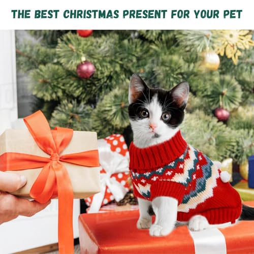 Weihnachtspullover Hund, 2pcs Hunde Outfit Weihnachten, Weihnachtspullover Katze, Hunde Weihnachtskostüm, Weihnachtskostüme für Kleine und Mittlere Hunde und Katzen(M)