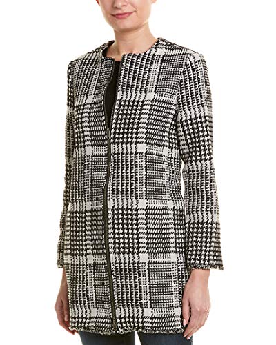 cupcakes and cashmere Women's Fernando Herringbone Coat, Black, Extra Small