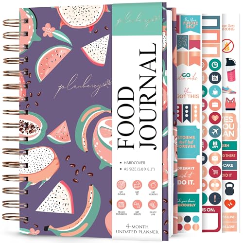 PLANBERRY Food Journal Premium – Nutrition Planner – Diet & Calorie Tracker – Meal & Exercise Diary – Weight Loss Journal (Tropical Fresh)