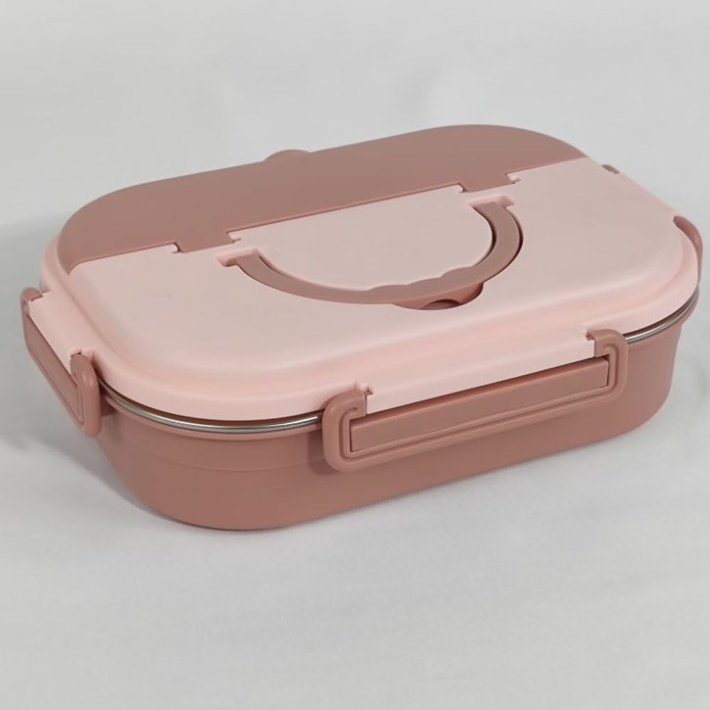 Modern Leakproof 4-Compartment Insulated Bento Lunch Box – 1300ml Food Container for Kids and Adults, Durable and Portable Meal Prep Box with Secure Lid, Ideal for School, Work, and Travel. (Pink)