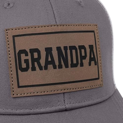 Image of Fathers Day Dad Papa Gifts from Daughter Son Wife, Unique Men's Hat for Dad Grandpa Husband, Leather Pattern Baseball Cap