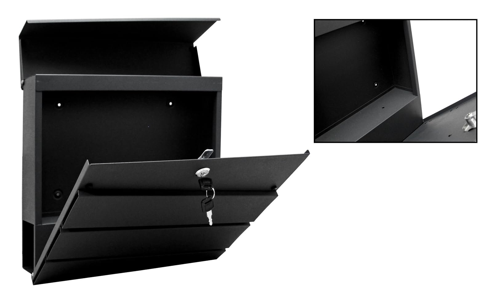 SCHARTEC Design Standbriefkasten SBS-SPB-1 freistehend anthrazit mit Zeitungsfach Briefkasten stehend Postkast