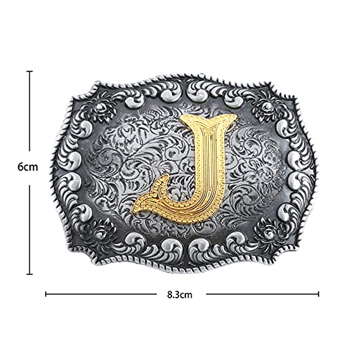 Image of HUABOLA CALYN Belt Buckle Men, Western Cowboy Rodeo Small Alphabet Letter ABCDMRJ to Z Initial Belt Buckles for Women
