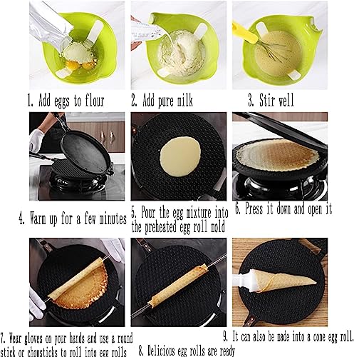 Cône d'oeuf croustillant et gaufrier double face pour support de collation - 5