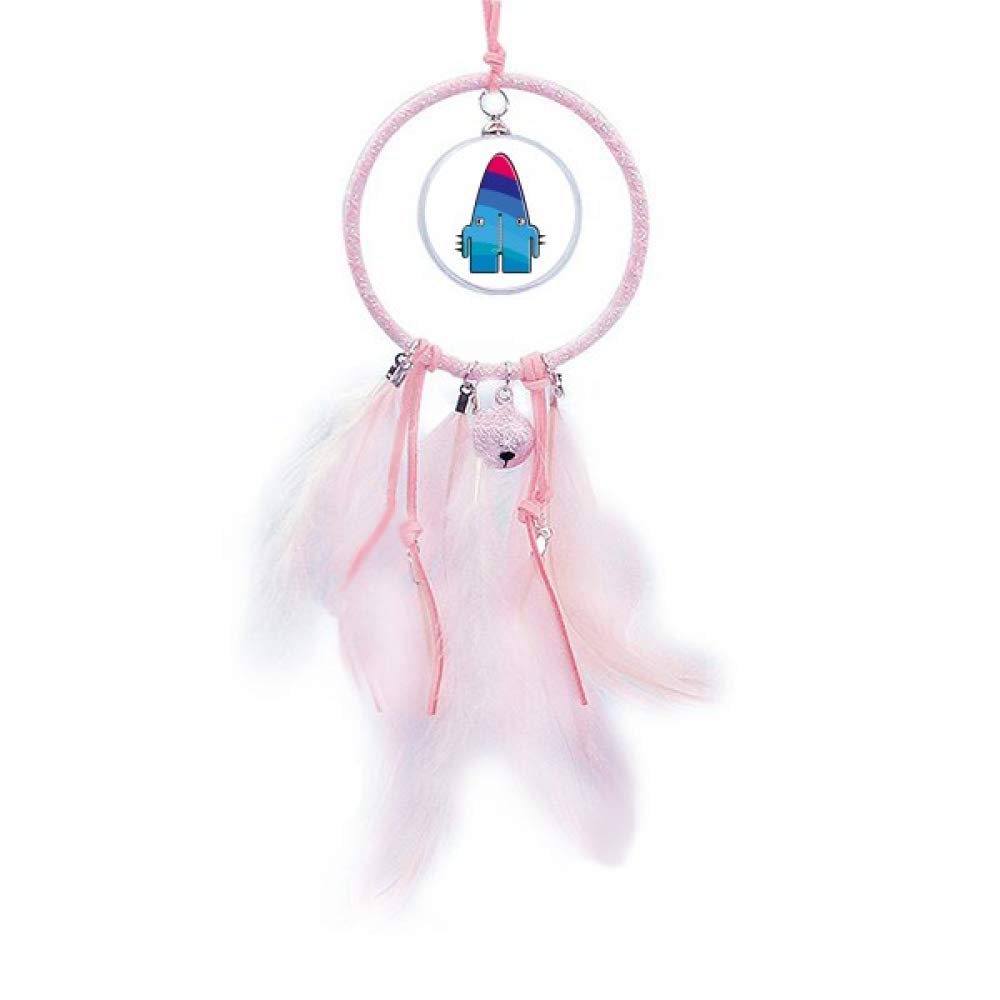Atrapasueños de monstruo azul alienígena con campana pequeña para dormitorio