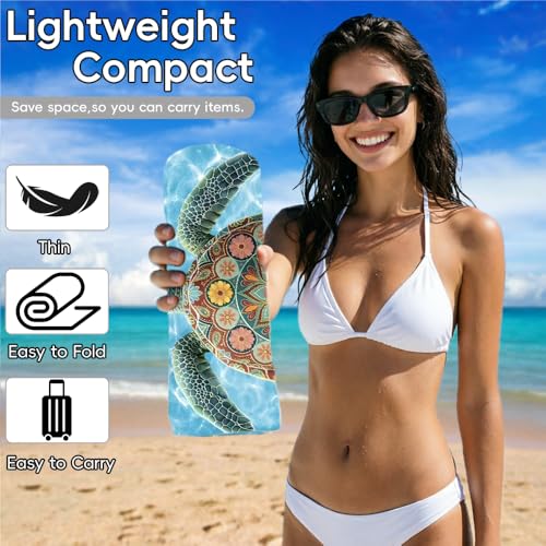 Toalla de Playa Microfibra Suave Turtle Beach Large Boho para Adultos Playa/Yoga miniatura 4