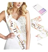 Konsait Glitter Rose Gold Paper Its My 21st Birthday Sash- 21 Fabulous Sash- Finally 21 Sash-Birt...
