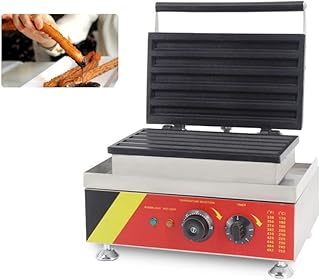 FSJD Plaque de téflon antiadhésive pour Machine à Churros Automatique, Machine à Churros, 1,65 KW, 5 pièces Churros - 295 * 25 * 22 mm, Acier Inoxydable, avec Thermostat réglable