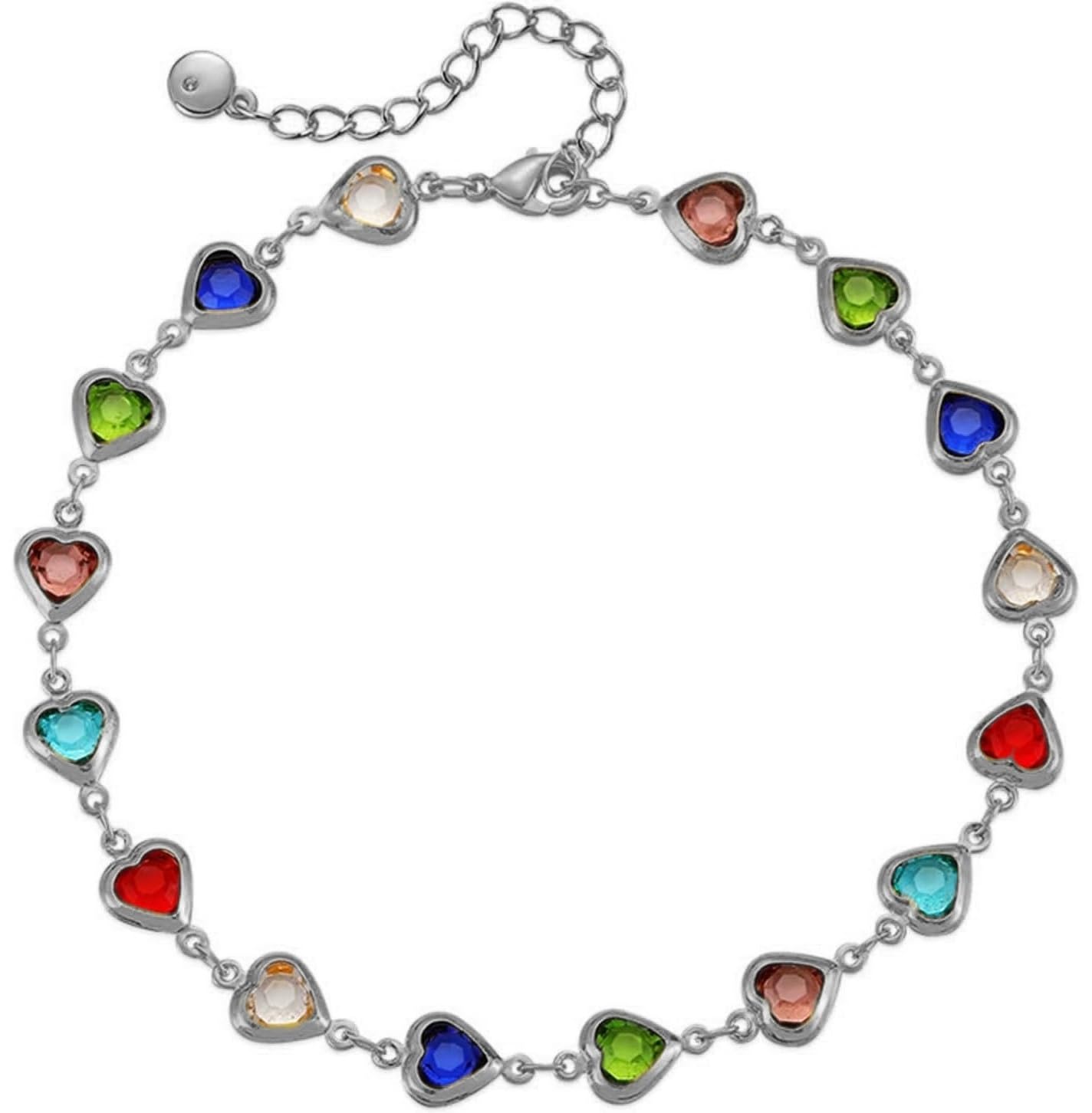 vama FASHIONS Silver Adjustable Multicolor Crystal Stone Ankle Bracelets Toes Foot Jewelry Leg Payal Anklets Charm Chains for Girls Women-picture-32
