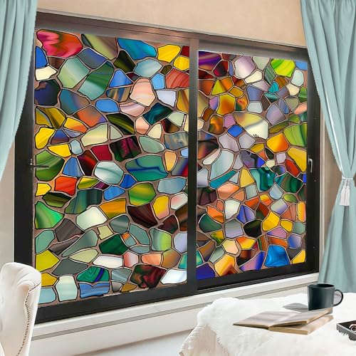 Película adhesiva abstracta para ventana 17.7x23.6 pulgadas x2 miniatura 1