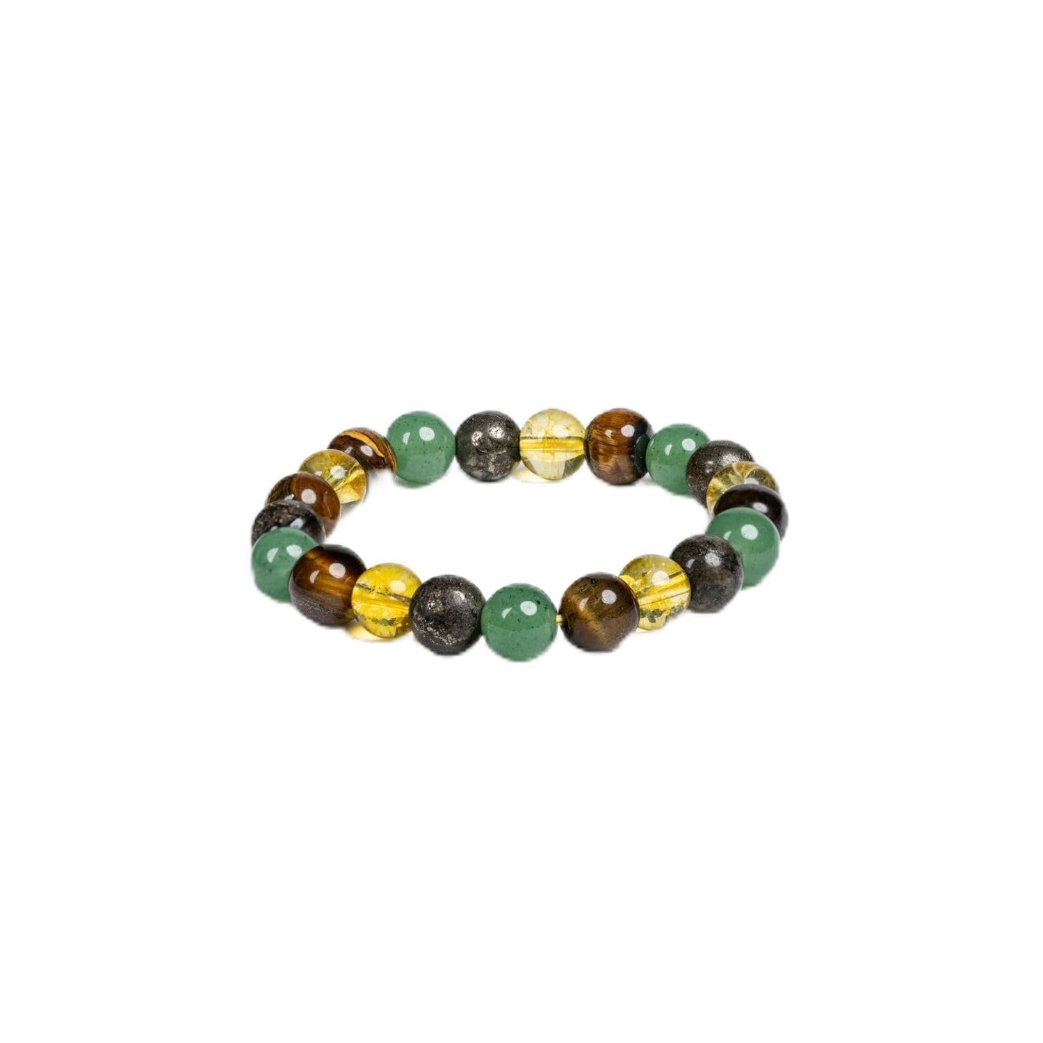 look and adorn - handmade with love LOOK AND ADORN Money Magnet Beaded Bracelet, Multicolor, Pyrite Citrine Green Aventurine Tigers Eye, Unisex, 6.5 Inches-picture-26
