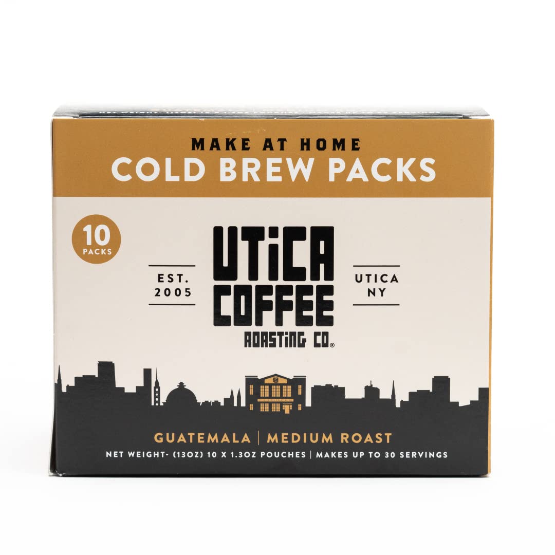 Utica Coffee Roasting Co.®️ Cold Brew Steeping Pouches | 10 Count, 1.3 oz Pouches | Barista Quality Cold Brew At Home