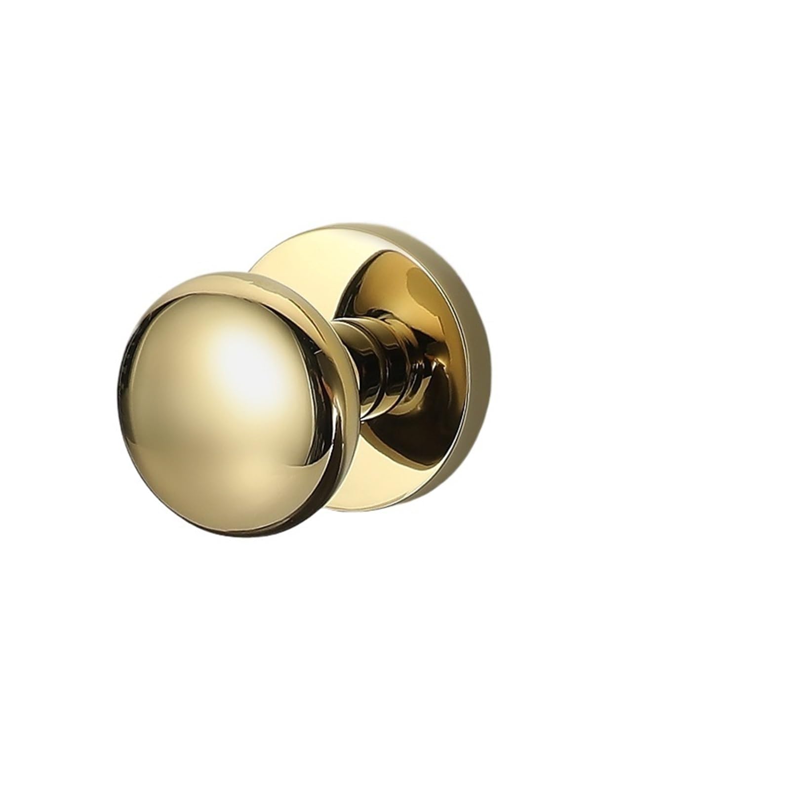 ZONSHJDKR Magnetic Door Lock Zinc Alloy Handle Invisible Knob for Wooden Bedroom Room Modern Simple Keyless(Bright Golden Round Invisible Lock)