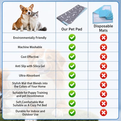 Image of Puppy Pads with Pheromones,Washable Puppy Pee Pads for Dogs,Reusable Puppy Pads Washable for Dogs & Cats,Washable,Durable Leak-Proof & Anti-Slip Pet Training Pads for Home & Trave