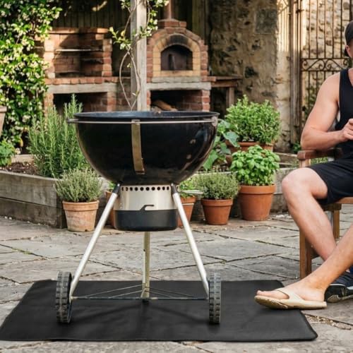 Tapete de barbacoa impermeable con forro de silicona resistente al calor 5