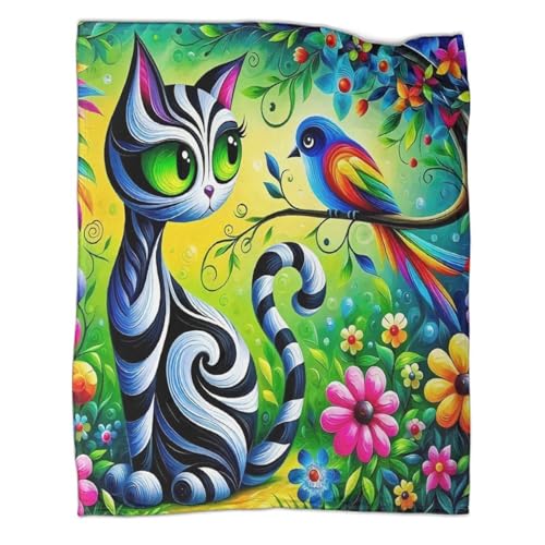 Couverture peluche chat 3D haute qualité microfibre chaude de luxe - 3