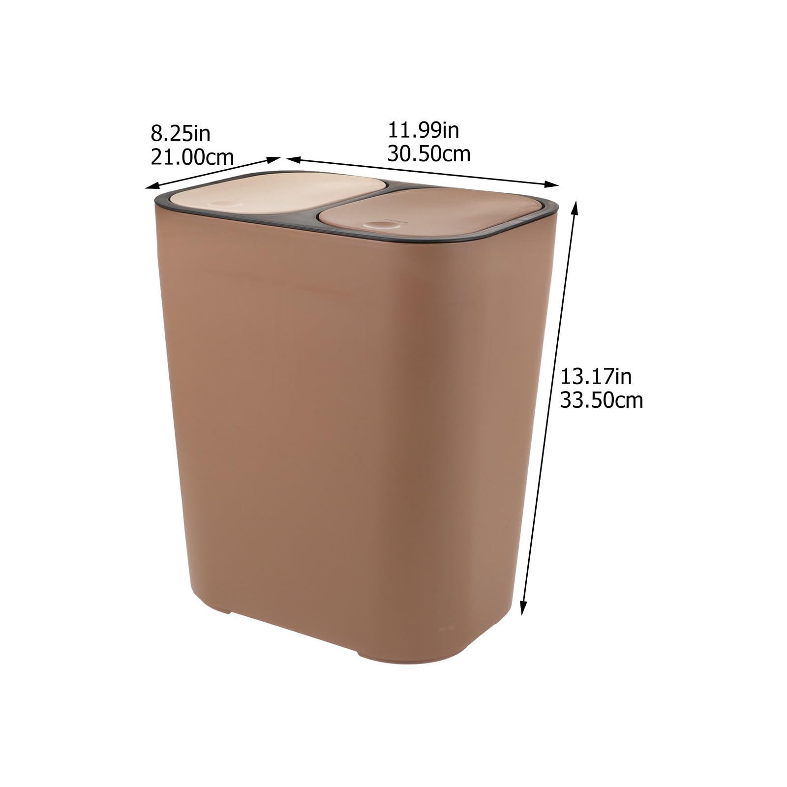 Pattumiera Due Scomparti in Plastico per Casa, Doppio Strato Grandi Aperture per Rifiuti, Design Semplice e Funzionale per Camera da Letto