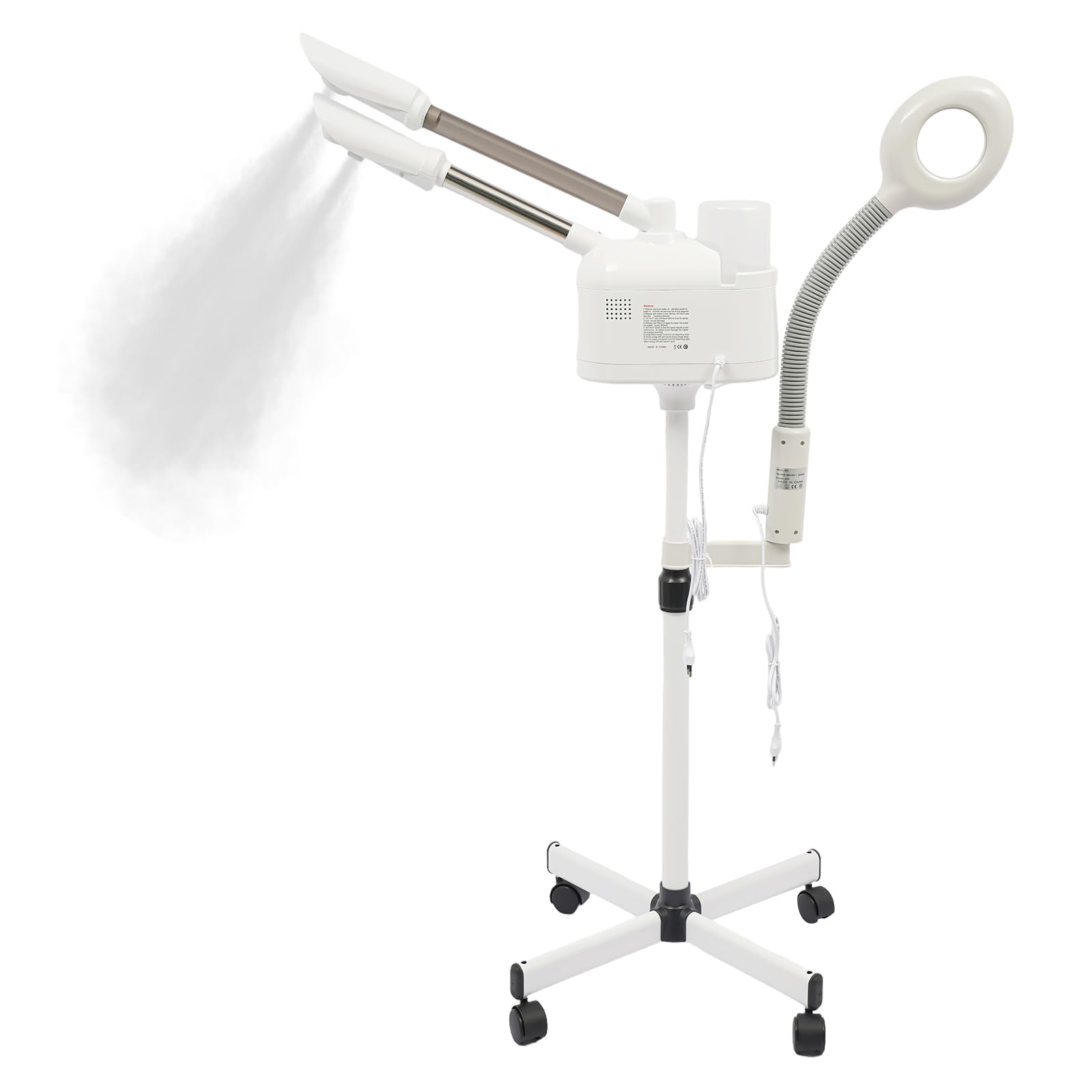 Gesichtsdampfer 3 in 1 Ozon Bedampfer mit Lupenleuchte Lupe Dampfgerät Einstellbar mit heißer und kalter Düse Dampfgerät für Spa, Salon und zu Hause
