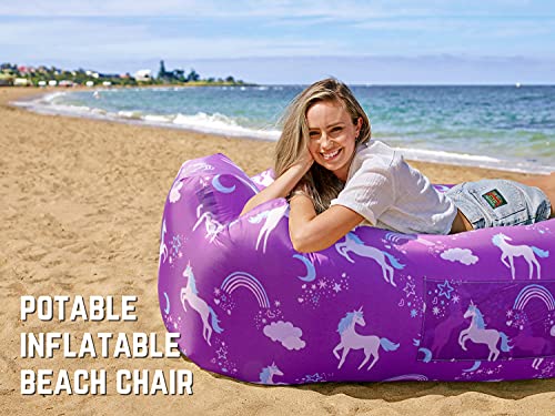 AlphaBeing Inflatable Lounger Camping Chair Accessories, Air Sofa Hammock Inflatable Couch for Beach Backyard Lakeside with Compression Sacks, Ideal Outdoor Gifts for Adults