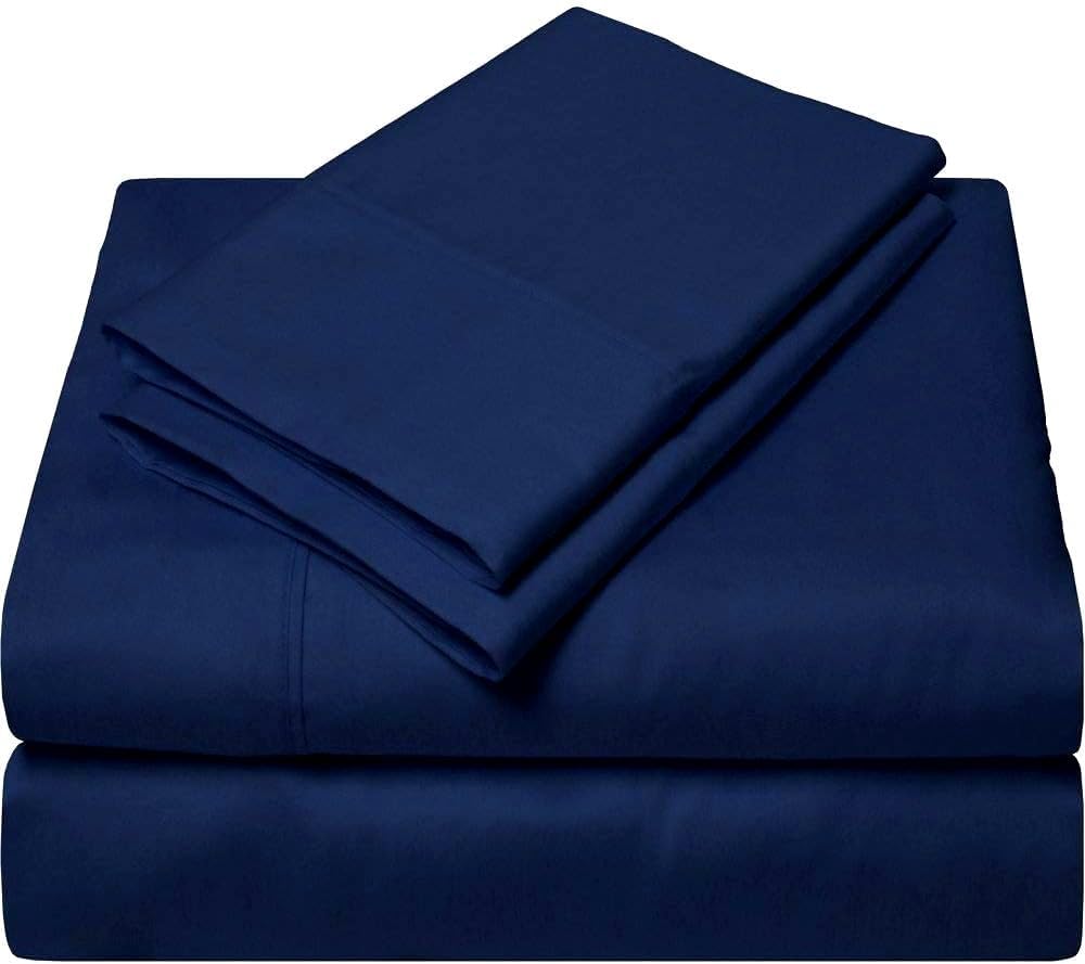 600 Thread Counts 4 Piece Sheet Set 17" Deep Pocket (1 Fitted Sheet, 1 Flat Sheet, 2 Pillowcases) 100% Egyptian Cotton - King Size, Dark Grey Solid