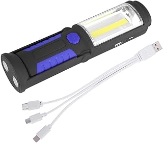 COB LED Work Light, LED Work Light - 3W Rechargeable COB LED Flashlight, Portable Camping Emergency Work Light with Magnetic Stand, Multi-Function Pocket Pen Light(Blue)