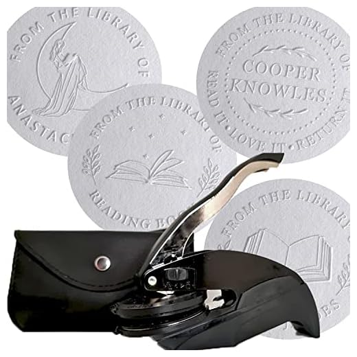 Book Embosser by StampBoss, Custom Made with Your Choice of Design. from The Library of, Personalized Gift. Add Gold foils