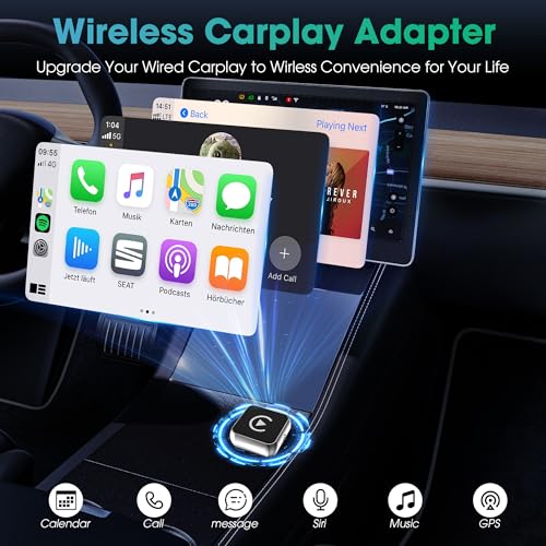 Image of Wireless CarPlay Adapter, 2026 Upgraded Wired to Wireless for Apple CarPlay & Android Auto, 2-in-1 Mini USB Design Car Play Adapter with Type-C Adapter, Plug and Play, Stable Connection with No Delay