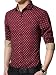 Neleus Men's Long Sleeve Button Down Casual Shirts,501# Burgundy & Red (Skull),L