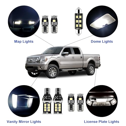 Kit de 9 luces LED interiores blanco 6000K para Ford F150 miniatura 2