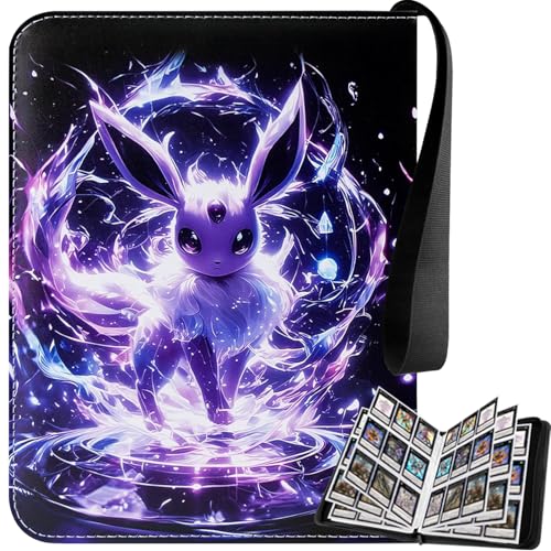 Cerkkapo Album de Collection pour Pokémon,Classeur Carte pour Pokemon, 9 pochettes,Capacité de 50 pages 900 Cartes,AlbumCarte pour Pokémon,Album Cartes à collectionner PU étanche Avec fermeture éclair