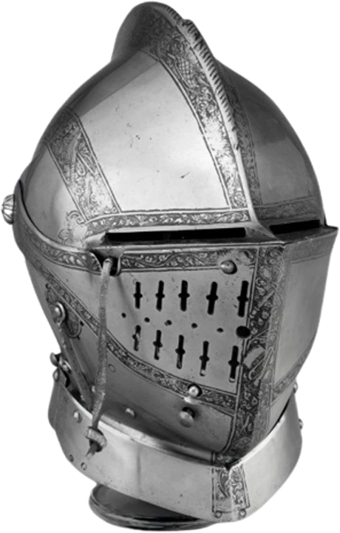 KNIGHT ARMOUR MART King Wolf Armor Helmet Silver Finish | Medieval Metal Knight Helmets, 8x9x14 Inches