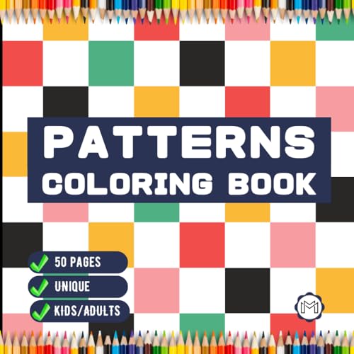 Patterns Coloring Book Gift for Adults Men Women Kids Boys Girls Teens Youth 50 Pages Mindful Simple Pattern Shapes Coloring Act