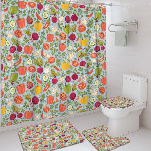 Rideau de douche imperméable avec tapis d'été 183x183 cm