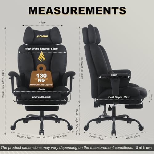 Image of Symino Gaming Chair with Footrest, Up /Down Armrests, Suede Fabric Ergonomic Office Chair, 155 Recline Computer Chair for Desk, Black