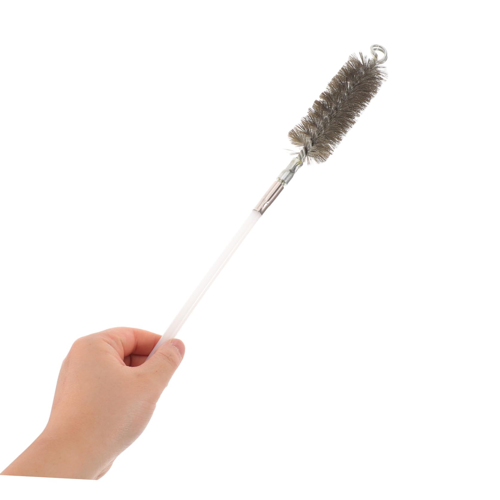 NUOBESTY 4 Pezzi Spazzola per Stufa con Connessione Sicura M8 in Ferro Zincato, Asta Estensibile Illimitata per Rimuovere Fuliggine e Residui, per Piccole Caldaie e Manutenzione Stufa