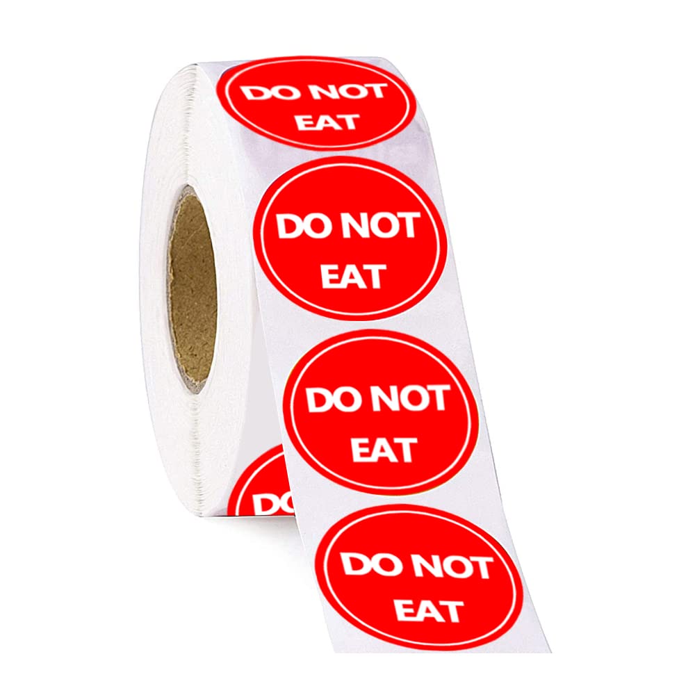 Wolf Horse Multicolored Do Not Eat Warning Labels Stickers,1.5 Inches Caution Sign Decals,Child Safety Warning Label,500 Pcs Per Roll(Red)