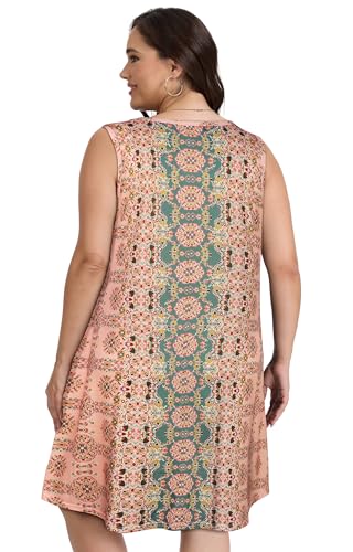 Image of elescat Plus Size Summer Dresses for Women Sleeveless Pockets Beach Tshirt Tank Sundress 2026