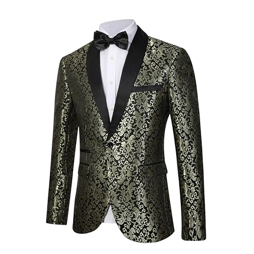 Mens Suit Tuxedo Jacket Suit Blazer One Button Slim Fit Dinner Jackets for Party Prom Wedding Tuxedo for Men