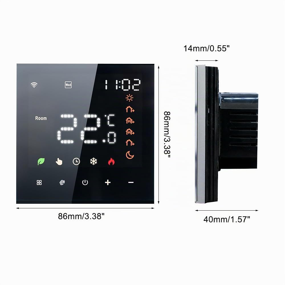 Decdeal WLAN Thermostat für Fußbodenheizung, Smart Raumthermostat, Kompatibel mit Alexa & Google Home, Weiß