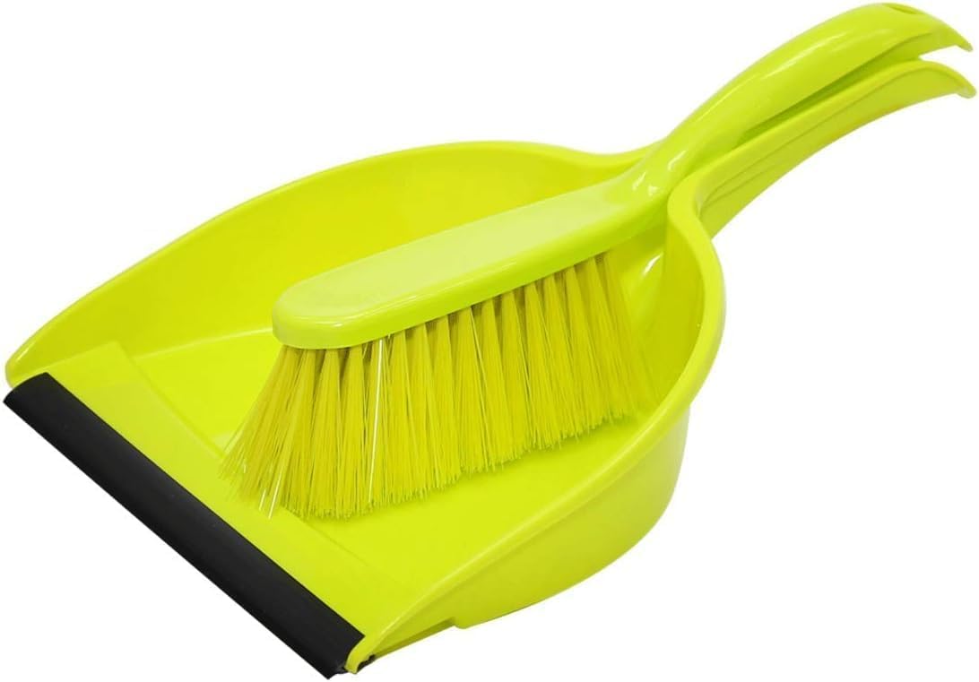 ATETO 4 in 1 Dustpan Set | Mini Broom Dustpan with Handle | Dust Collector Pan with Wiper | Multipurpose Household Cleaning Supplies | for Home/Kitchen/Office/Tabletop/Countertop (Set of 1)