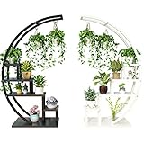 [page_title]-GYX-Pflanzenregale Multi-Tier Metal Plant Storage Stand Blumentopf Rack Halter Regal Geeignet für Innen-und Außenbereich (Weiß, Schwarz)