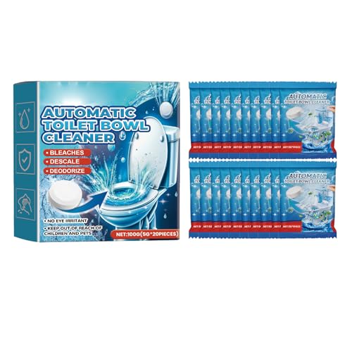 Mnozreo Bloques de Limpieza de Inodoro Azules,5G*20PC,100G,Pastillas Efervescentes para Limpieza de Inodoros,Altamente Eficaz