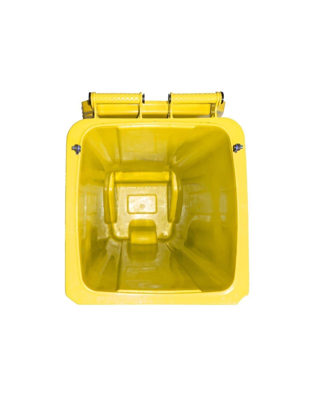 JARDIN202 - Cubo de Basura 120 Litros con Pedal y Ruedas | Contenedor de Basura Robusto con PEDAL | 120 L (Amarilla)