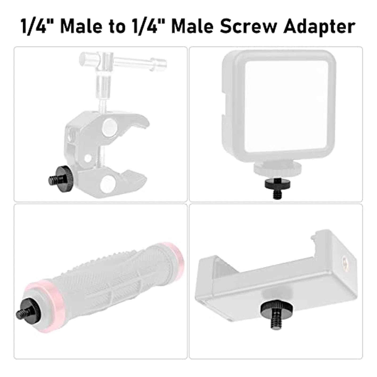 adaptador roscado, Adaptador de tornillo trípode roscado 1/4" macho a(2 Packs)