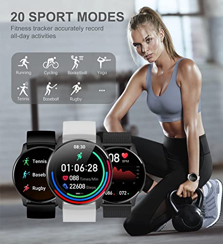 Iaret Smart Watch For Women Men, Bluetooth Call Fitness Tracker For Android And Ios Phones Waterproof Smartwatch With 1.32 Inch Hd Full Touch Screen Ai Voice Control Heart Rate Sleep Monitor Pedometer thumb #4