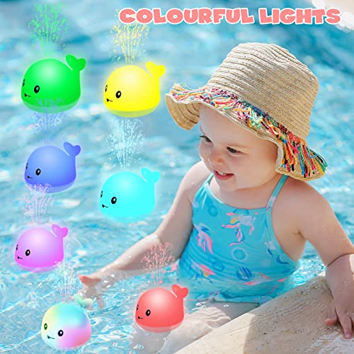 Rechargeable Whale Baby Bath Toys, Candyfouse Baby Toys，Colorful Light Up Bath Toy, Long Battery Life 1200Mah, Type-C Charging, Toddler Bath Companion(White) #TOP1