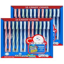 JollyRancherCandyCanes - 24 Individually Wrapped Christmas Candy Canes - Bulk Holiday Candy for Stocking Stuffers, Christmas Decorations and Gift Bags - Classic Xmas Candy Individually Wrapped Bulk Candy - 24 Count