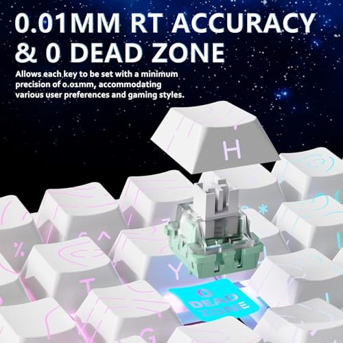Image of ATTACK SHARK X65 HE Wired Rapid Trigger Magnetic Switch 65% Mechanical Gaming Keyboard, Hall Effect Top Mount RGB Hot Swap,Adjustable Actuation,8KHZ Polling Rate,PBT Keycaps for Win /Mac(White Contour)