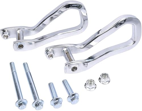 Miniatura 2 de Runsentai Ganchos de recuperación de remolque delantero cromados con pernos