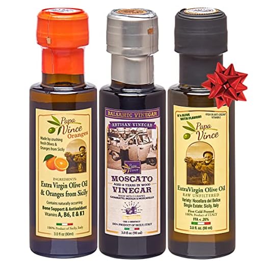 Papa Vince Set Aceite de Oliva Virgen Extra, Aceite de Limón, Vinagre de Vino Moscado.100% Siciliano, Natural y Artesanal | 90 ml cada botella